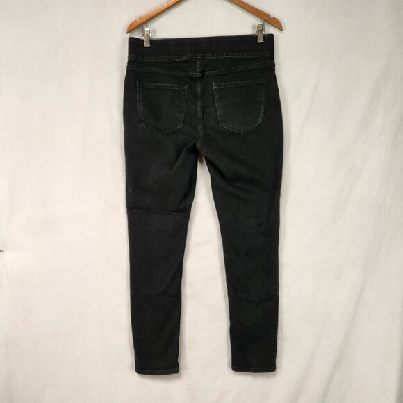 Old Navy Mid Rise Rockstar Super Skinny Jeggings Women's 10 Denim Black Stretch - Picture 2 of 10